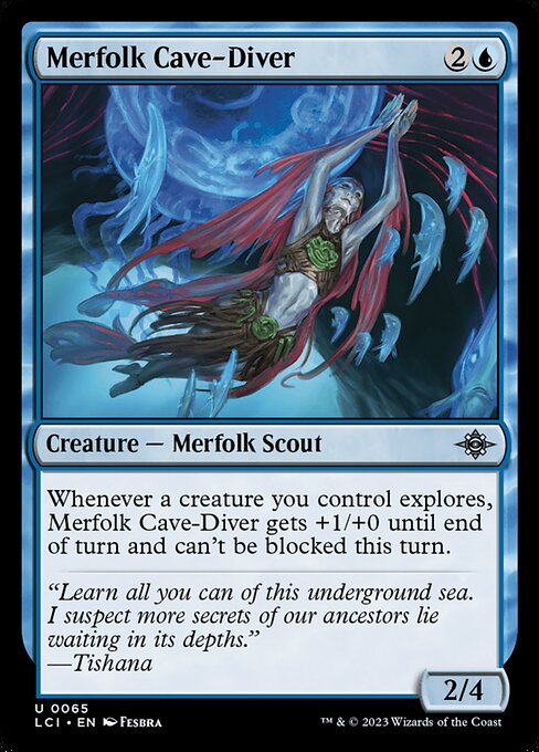 Merfolk Cave-Diver - The Lost Caverns of Ixalan LCI - NM - 0065 U