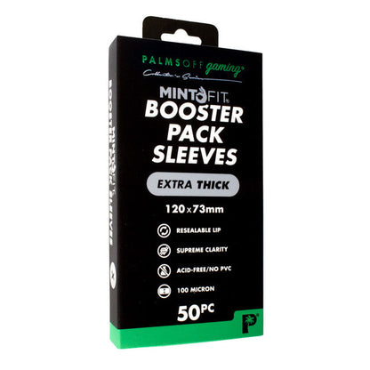 Booster Pack Mint-Fit Sleeves - Extra Thick 50pc - Palms Off Gaming