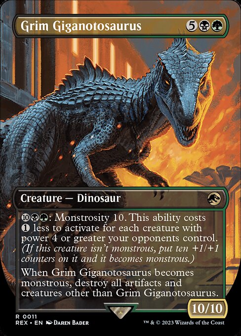 Grim Giganotosaurus - Jurassic World Collection REX - NM - 0011 R (Borderless)