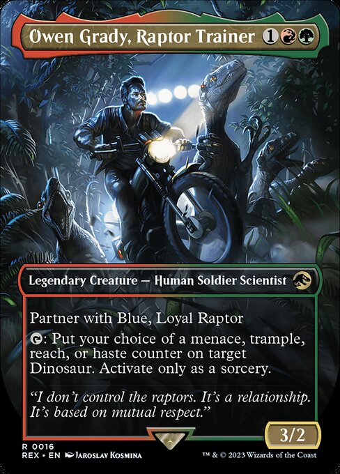 Owen Grady, Raptor Trainer - Jurassic World Collection REX - NM - 0016 R (Borderless)