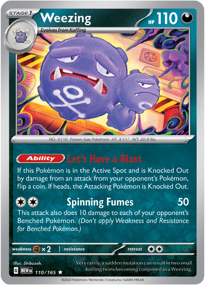 Weezing - 110/165 R - Scarlet & Violet 151 - Pokemon TCG (Holo)