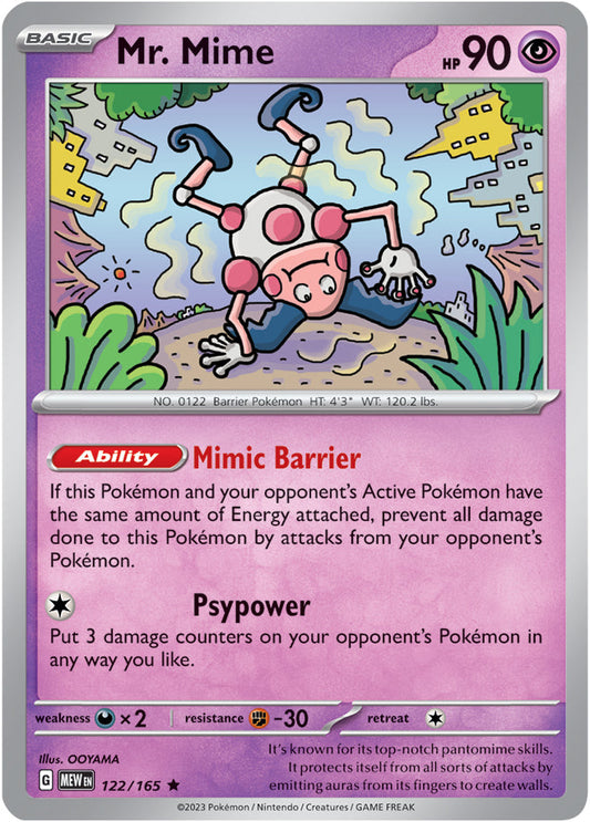 Mr. Mime - 122/165 R - Scarlet & Violet 151 - Pokemon TCG (Holo)