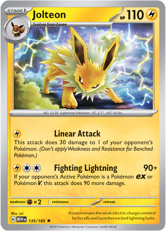 Jolteon - 135/165 R - Scarlet & Violet 151 - Pokemon TCG (Holo)