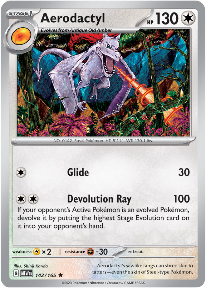 Aerodactyl - 143/165 R - Scarlet & Violet 151 - Pokemon TCG (Holo)