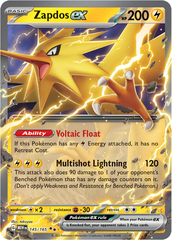 Zapdos ex - 145/165 DR - Scarlet & Violet 151 - Pokemon TCG (Holo)