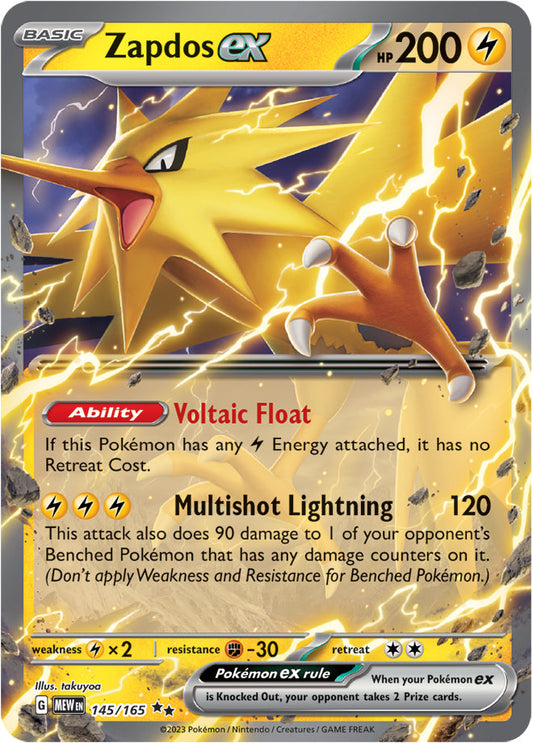 Zapdos ex - 145/165 DR - Scarlet & Violet 151 - Pokemon TCG (Holo)