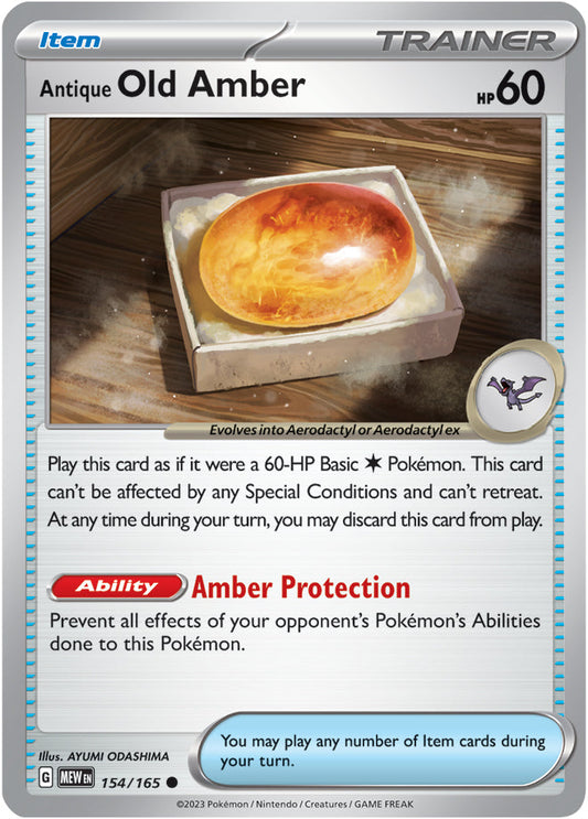 Antique Old Amber - 154/165 C - Scarlet & Violet 151 - Pokemon TCG