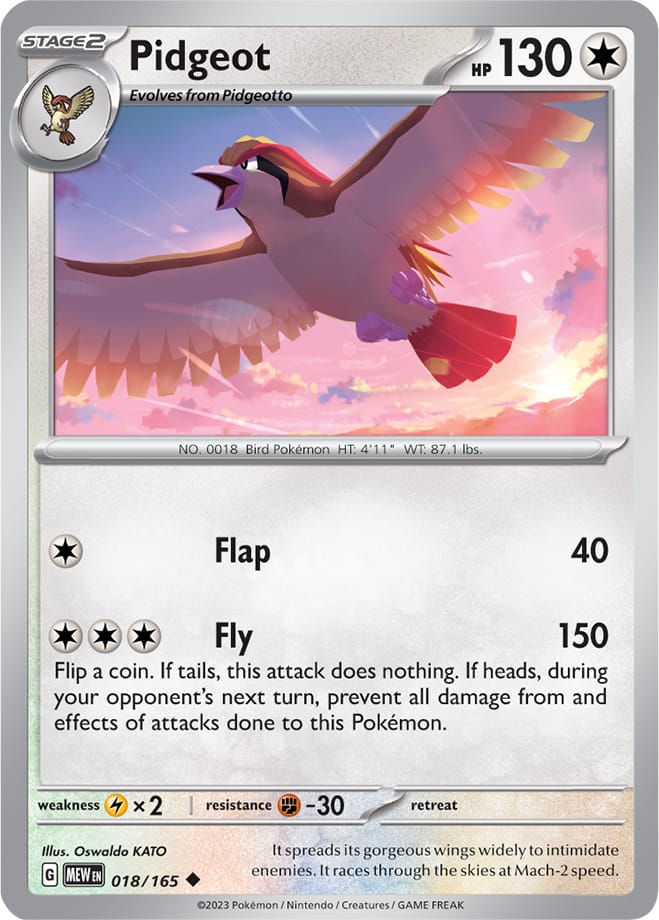 Pidgeot - 018/165 UC - Scarlet & Violet 151 - Pokemon TCG