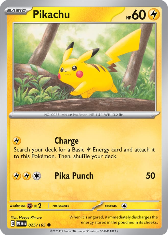 Pikachu - 025/165 C - Scarlet & Violet 151 - Pokemon TCG