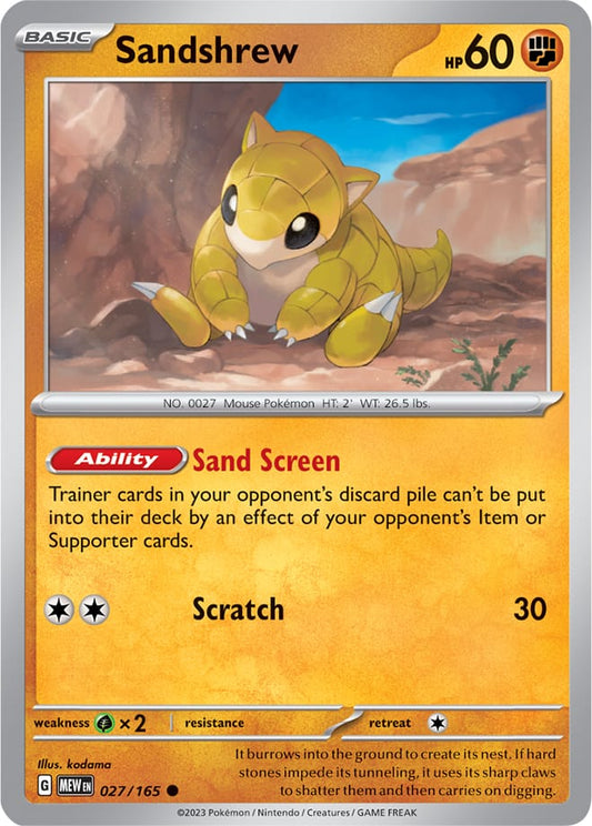 Sandshrew - 027/165 C - Scarlet & Violet 151 - Pokemon TCG