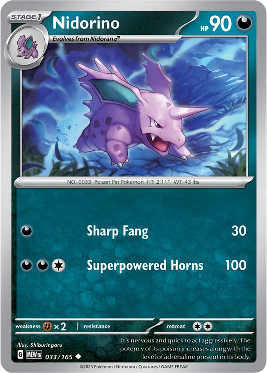 Nidorino - 033/165 UC - Scarlet & Violet 151 - Pokemon TCG