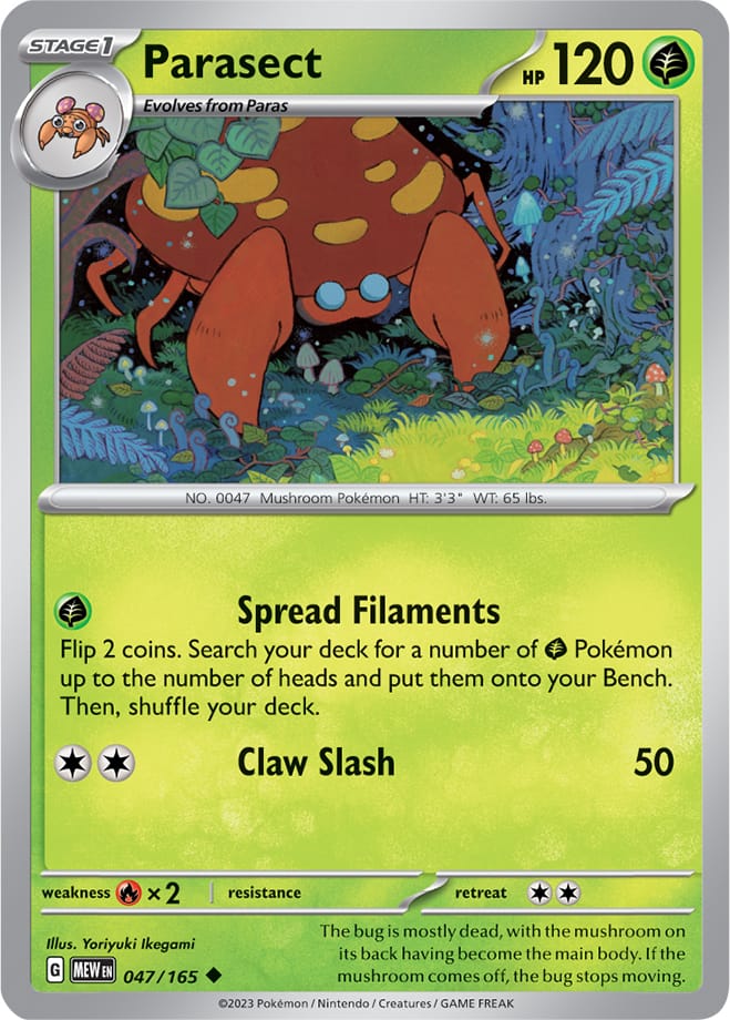 Parasect - 047/165 UC - Scarlet & Violet 151 - Pokemon TCG