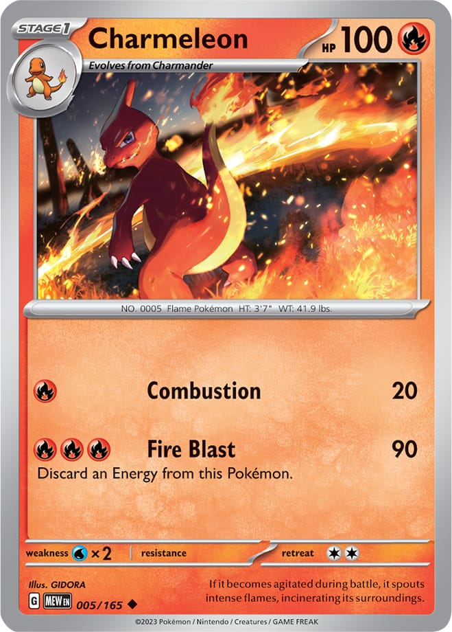 Charmeleon - 005/165 UC - Scarlet & Violet 151 - Pokemon TCG