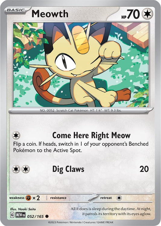 Meowth - 052/165 C - Scarlet & Violet 151 - Pokemon TCG