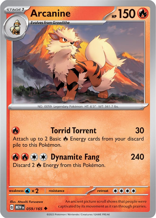 Arcanine - 059/165 UC - Scarlet & Violet 151 - Pokemon TCG