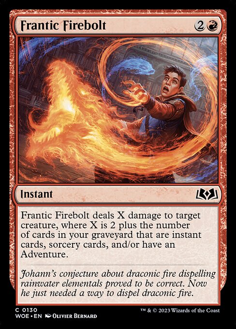 Frantic Firebolt - Wilds of Eldraine WOE - NM - 0130 C