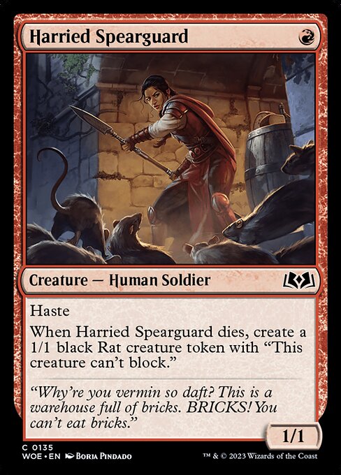 Harried Spearguard - Wilds of Eldraine WOE - NM - 0135 C