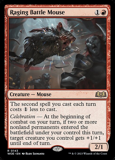 Raging Battle Mouse - Wilds of Eldraine WOE - NM - 0143 R