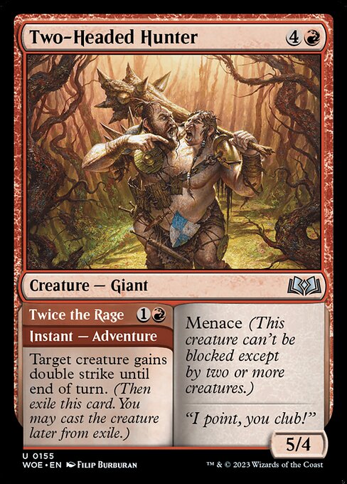 Two-Headed Hunter - Wilds of Eldraine WOE - NM - 0155 U