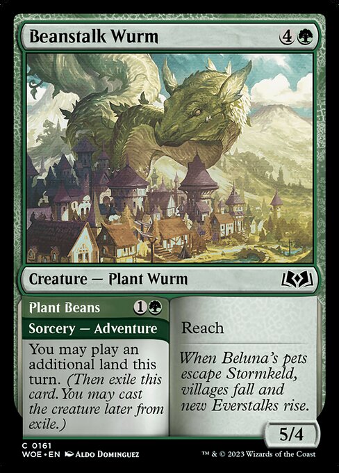 Beanstalk Wurm // Plant Beans - Wilds of Eldraine WOE - NM - 0161 C