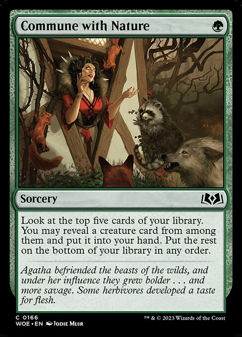 Commune with Nature - Wilds of Eldraine WOE - NM - 0166 C (Foil)