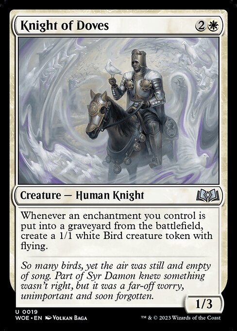 Knight of Doves - Wilds of Eldraine WOE - NM - 0019 U