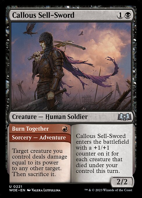 Callous Sell-Sword // Burn Together - Wilds of Eldraine WOE - NM - 0221 U