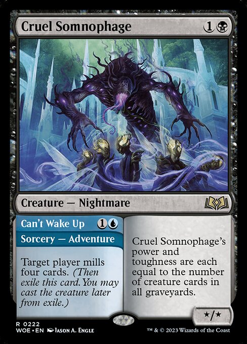 Cruel Somnophage // Can't Wake Up - Wilds of Eldraine WOE - NM - 0222 R