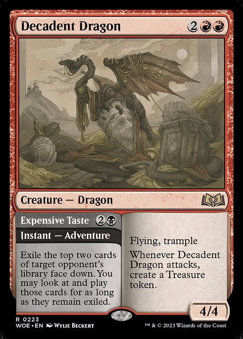 Decadent Dragon // Expensive Taste - Wilds of Eldraine WOE - NM - 0223 R