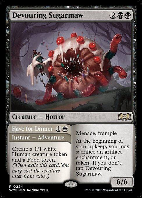 Devouring Sugarmaw // Have for Dinner - Wilds of Eldraine WOE - NM - 0224 R (Prerelease Promo Foil)