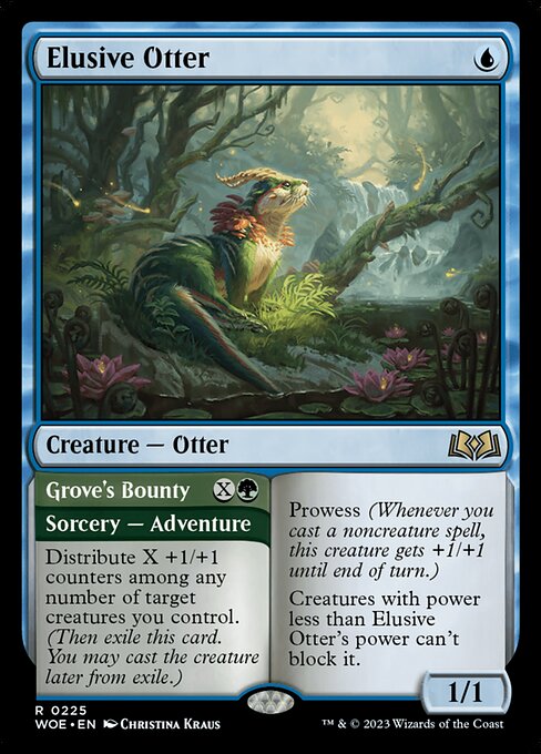 Elusive Otter // Grove's Bounty - Wilds of Eldraine WOE - NM - 0225 R