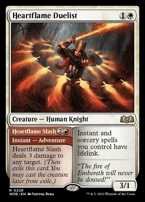 Heartflame Duelist // Heartflame Slash - Wilds of Eldraine WOE - NM - 0228 R