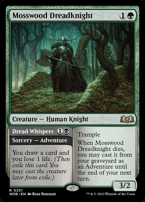 Mosswood Dreadknight // Dread Whispers - Wilds of Eldraine WOE - NM - 0231 R