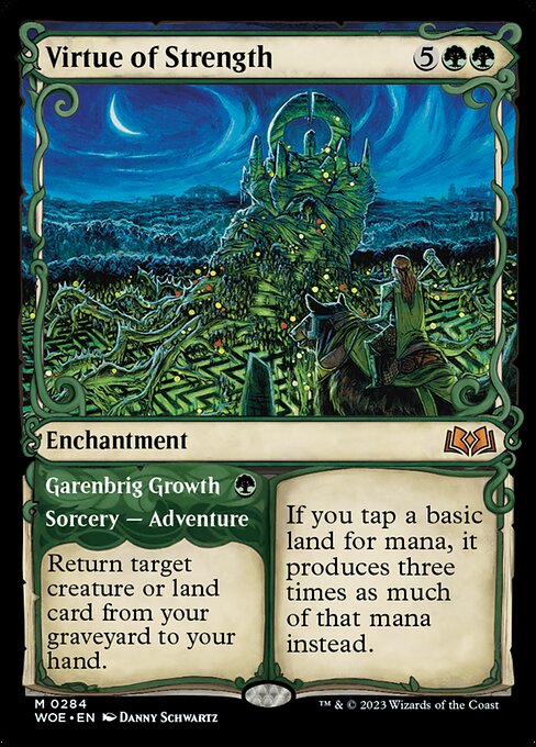 Virtue of Strength // Garenbrig Growth - Wilds of Eldraine WOE - NM - 0284 M (Showcase)