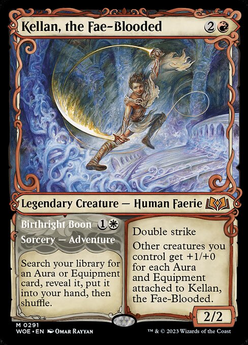 Kellan, the Fae-Blooded - Wilds of Eldraine WOE - NM - 0291 M (Showcase Foil)