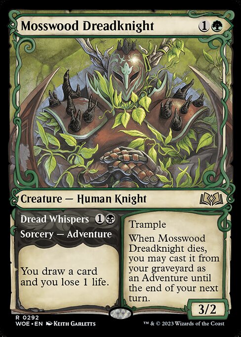 Mosswood Dreadknight // Dread Whispers - Wilds of Eldraine WOE - NM - 0292 R (Showcase)