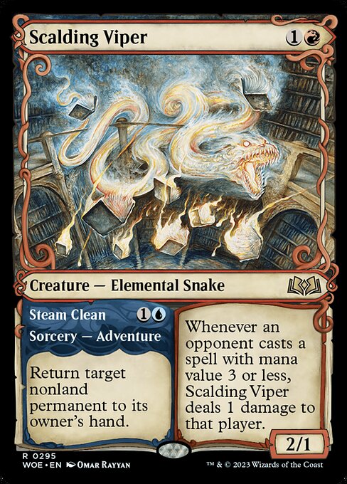 Scalding Viper - Wilds of Eldraine WOE - NM - 0295 R (Showcase)