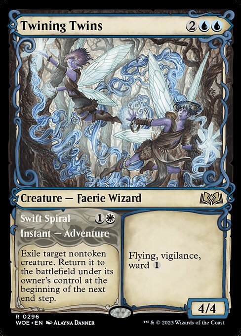 Twining Twins // Swift Spiral - Wilds of Eldraine WOE - NM - 0296 R (Showcase)