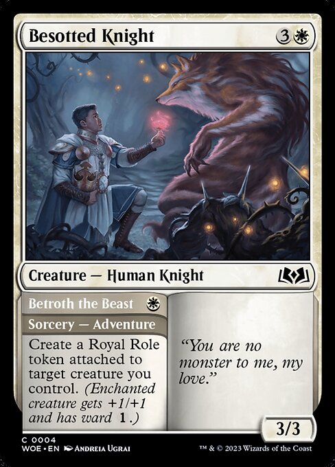 Besotted Knight - Wilds of Eldraine WOE - NM - 0004 C