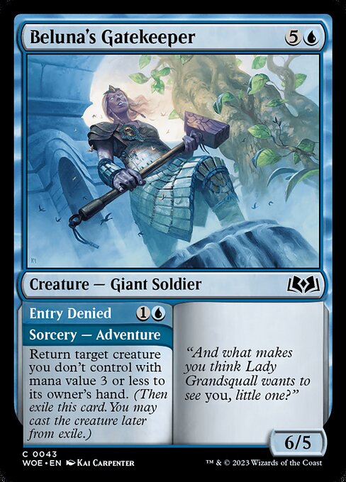 Beluna's Gatekeeper // Entry Denied - Wilds of Eldraine WOE - NM - 0043 C