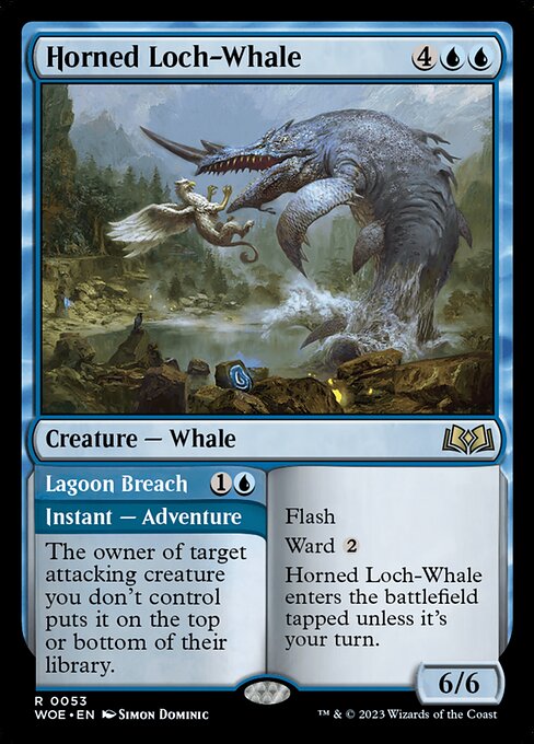 Horned Loch-Whale - Wilds of Eldraine WOE - NM - 0053 R